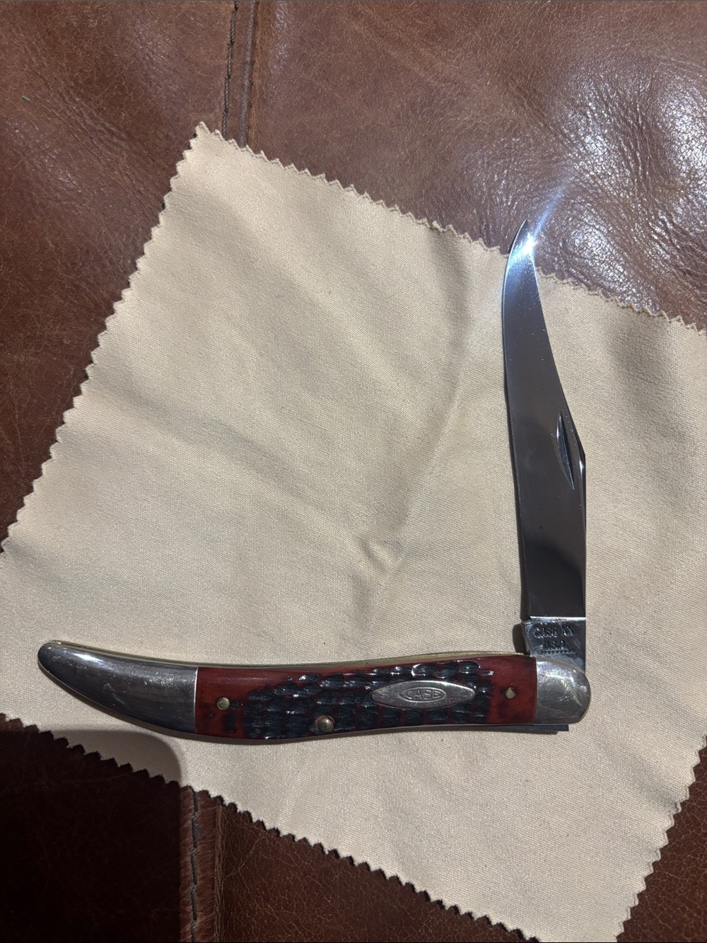 Case XX 61093 red bone Texas toothpick 9 dot 1971 pocketknife knife